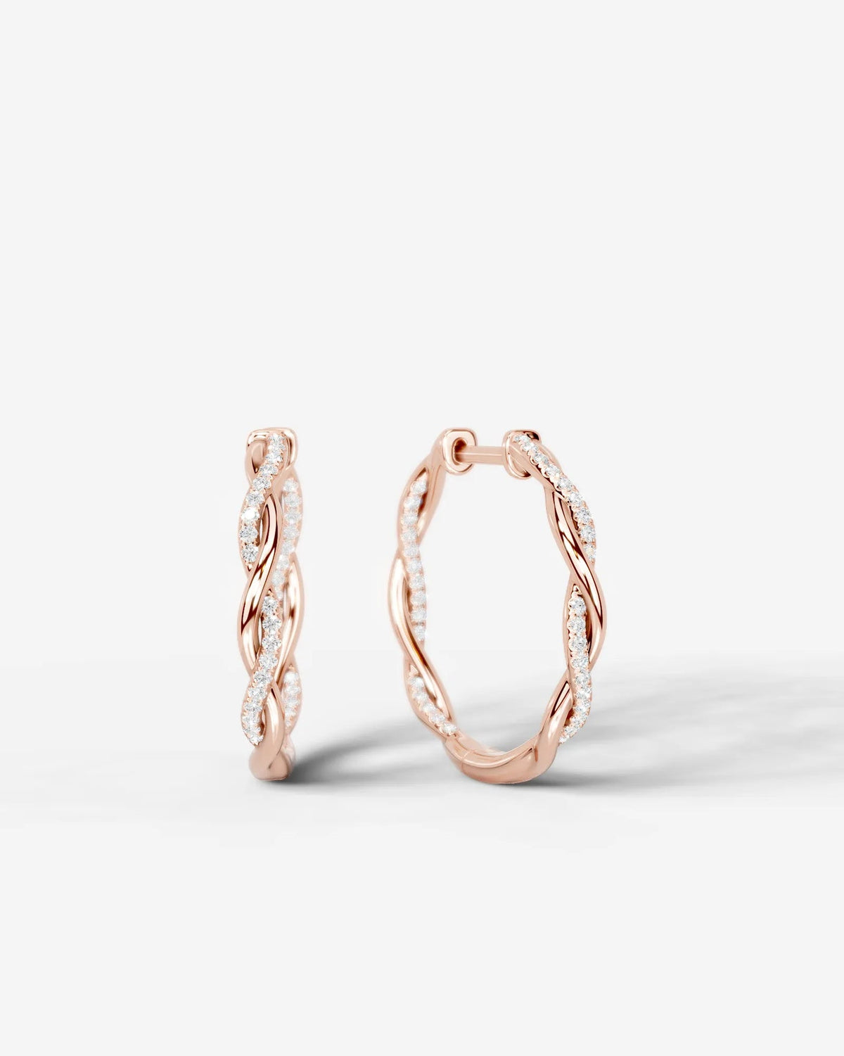 Lab Grown Diamond Braided Infinity Hoop Earrings