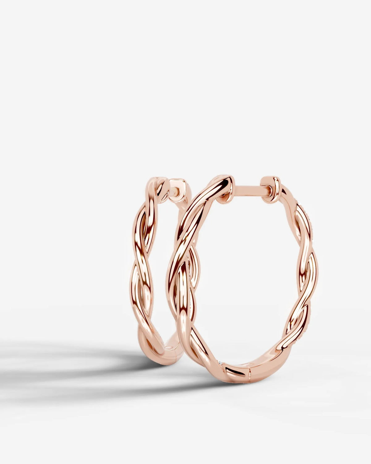 Lab Grown Diamond Braided Infinity Hoop Earrings