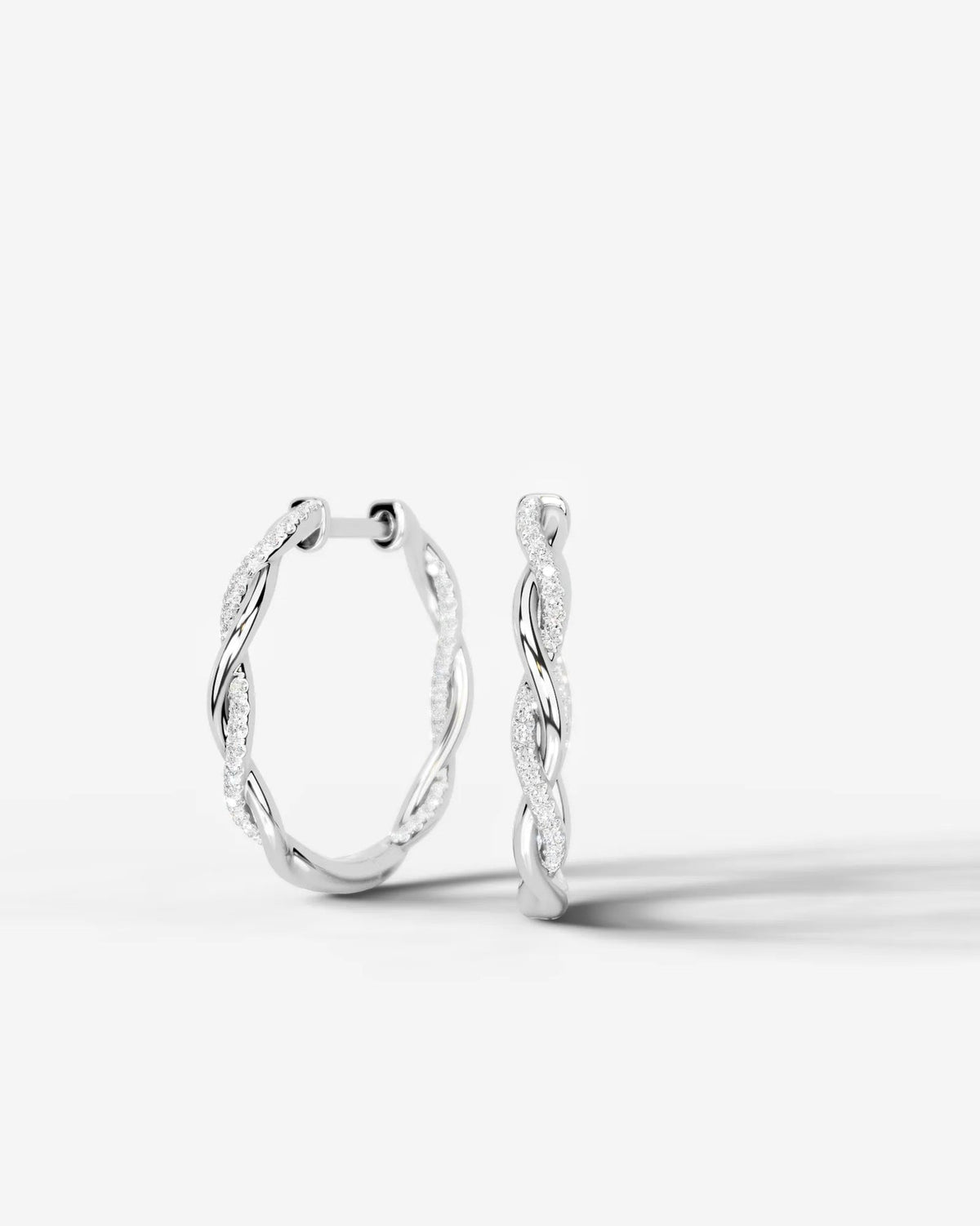 Lab Grown Diamond Braided Infinity Hoop Earrings