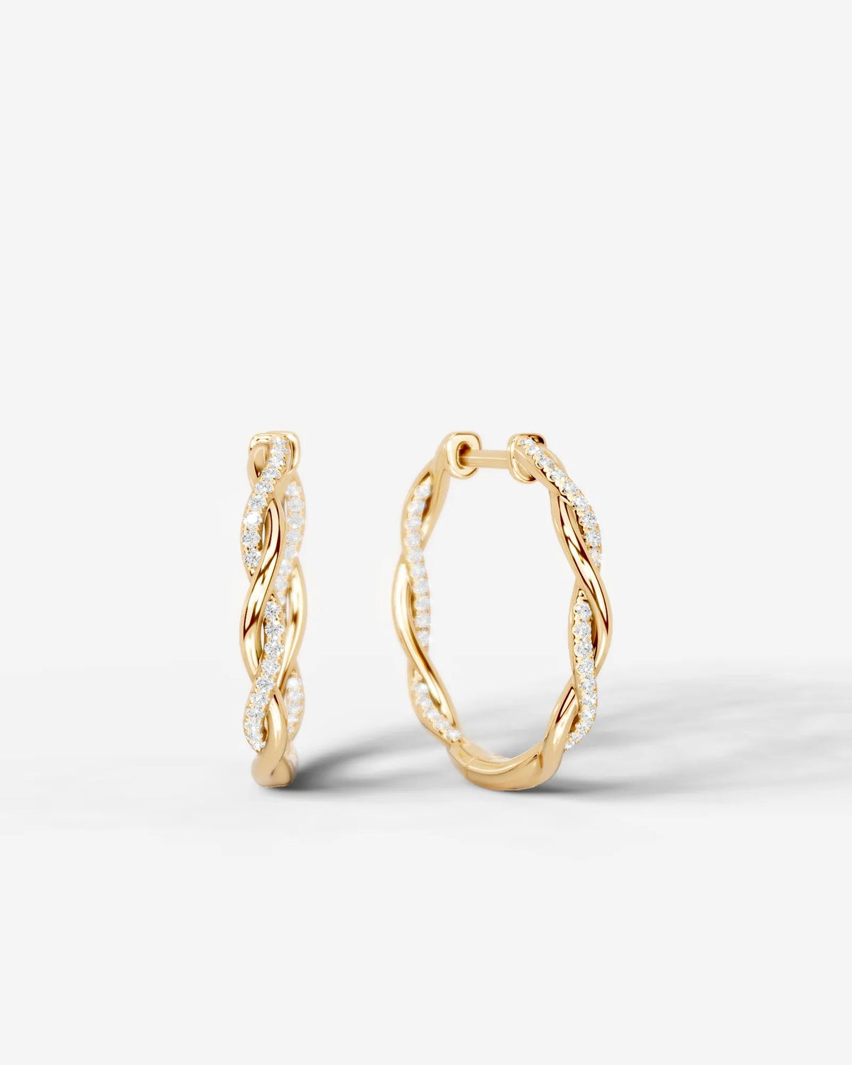 Lab Grown Diamond Braided Infinity Hoop Earrings