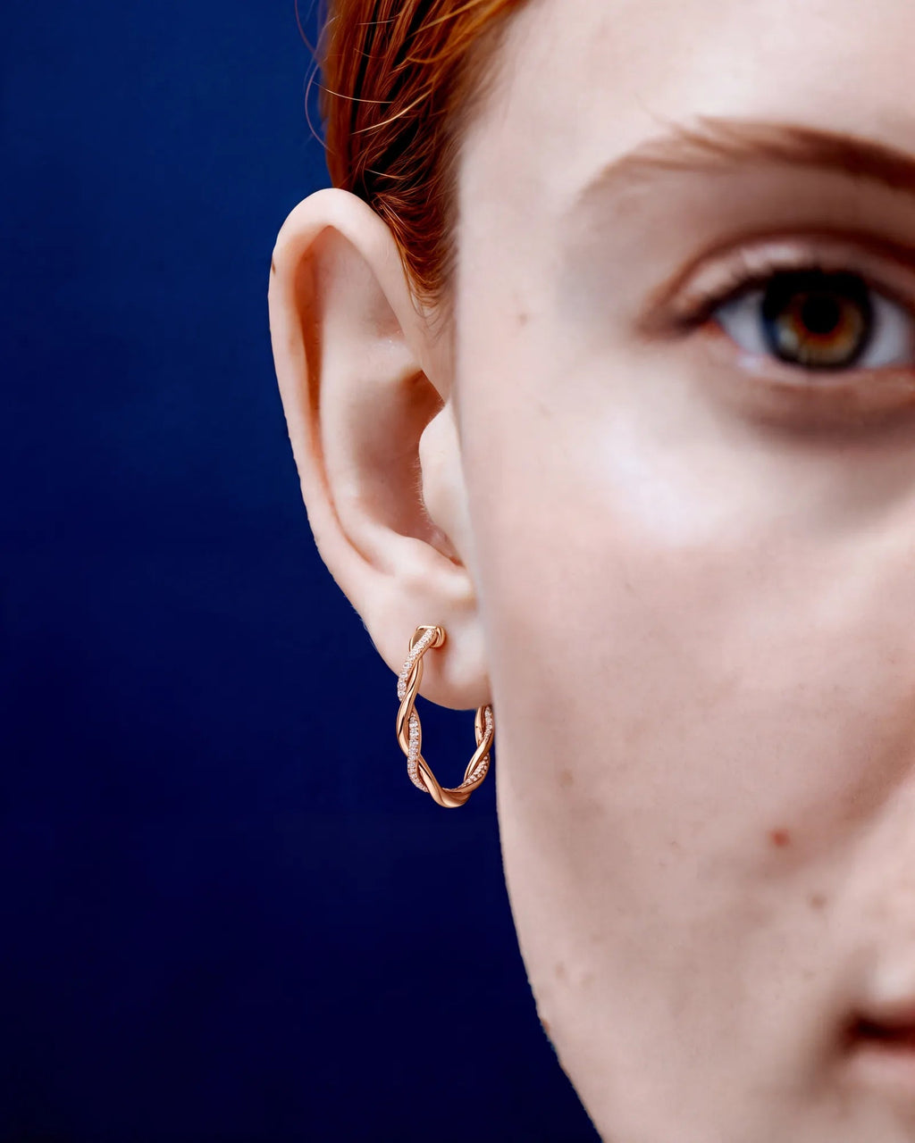 Lab Grown Diamond Braided Infinity Hoop Earrings