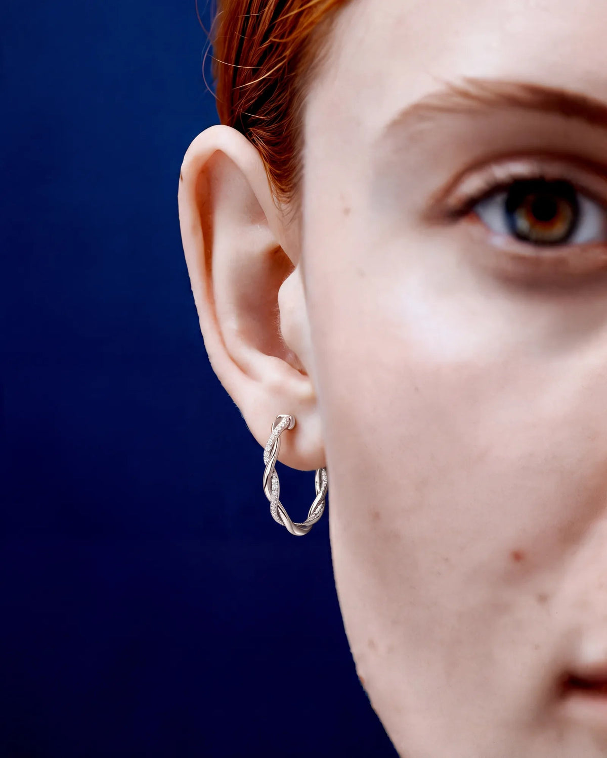 Lab Grown Diamond Braided Infinity Hoop Earrings