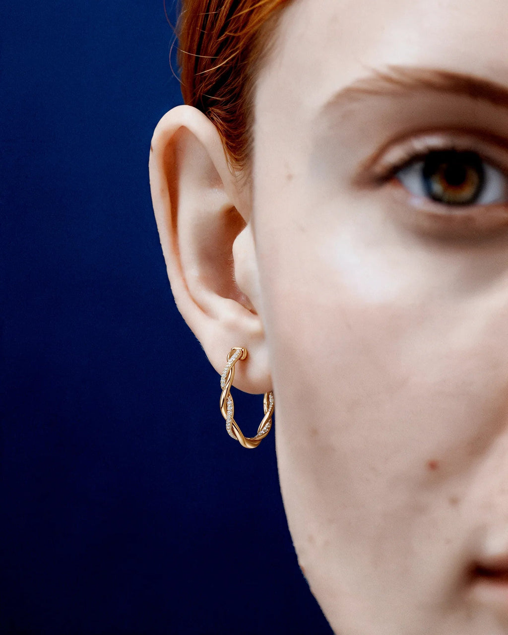 Lab Grown Diamond Braided Infinity Hoop Earrings