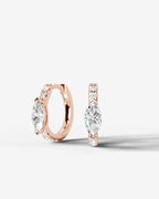 Lab Grown Diamond Marquise Accent Hoop Earrings