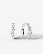 Lab Grown Diamond Marquise Accent Hoop Earrings