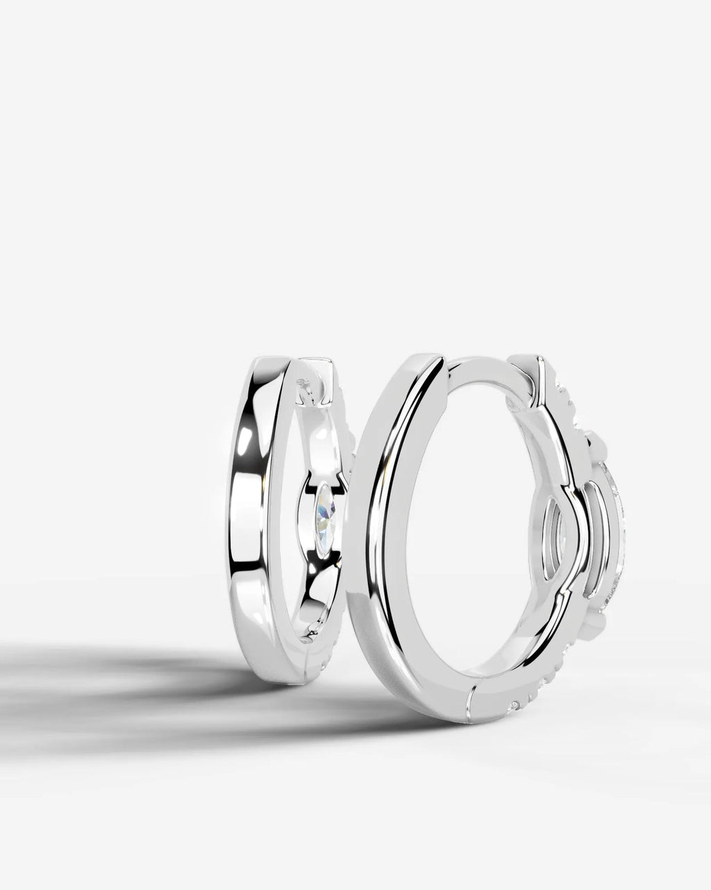 Lab Grown Diamond Marquise Accent Hoop Earrings