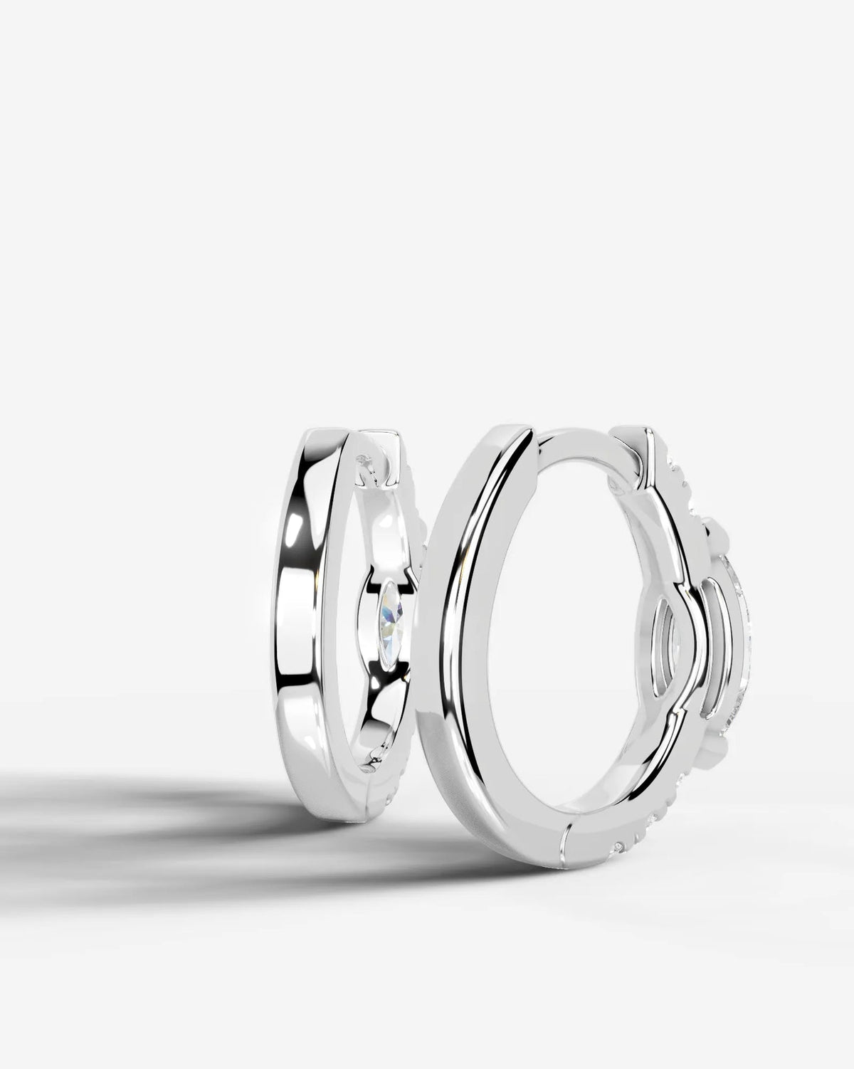 Lab Grown Diamond Marquise Accent Hoop Earrings
