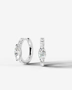 Lab Grown Diamond Marquise Accent Hoop Earrings