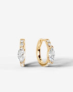 Lab Grown Diamond Marquise Accent Hoop Earrings