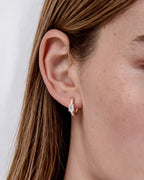 Lab Grown Diamond Oval Center Pavé Hoop Earrings