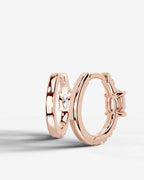 Lab Grown Diamond Oval Center Pavé Hoop Earrings
