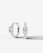 Lab Grown Diamond Oval Center Pavé Hoop Earrings