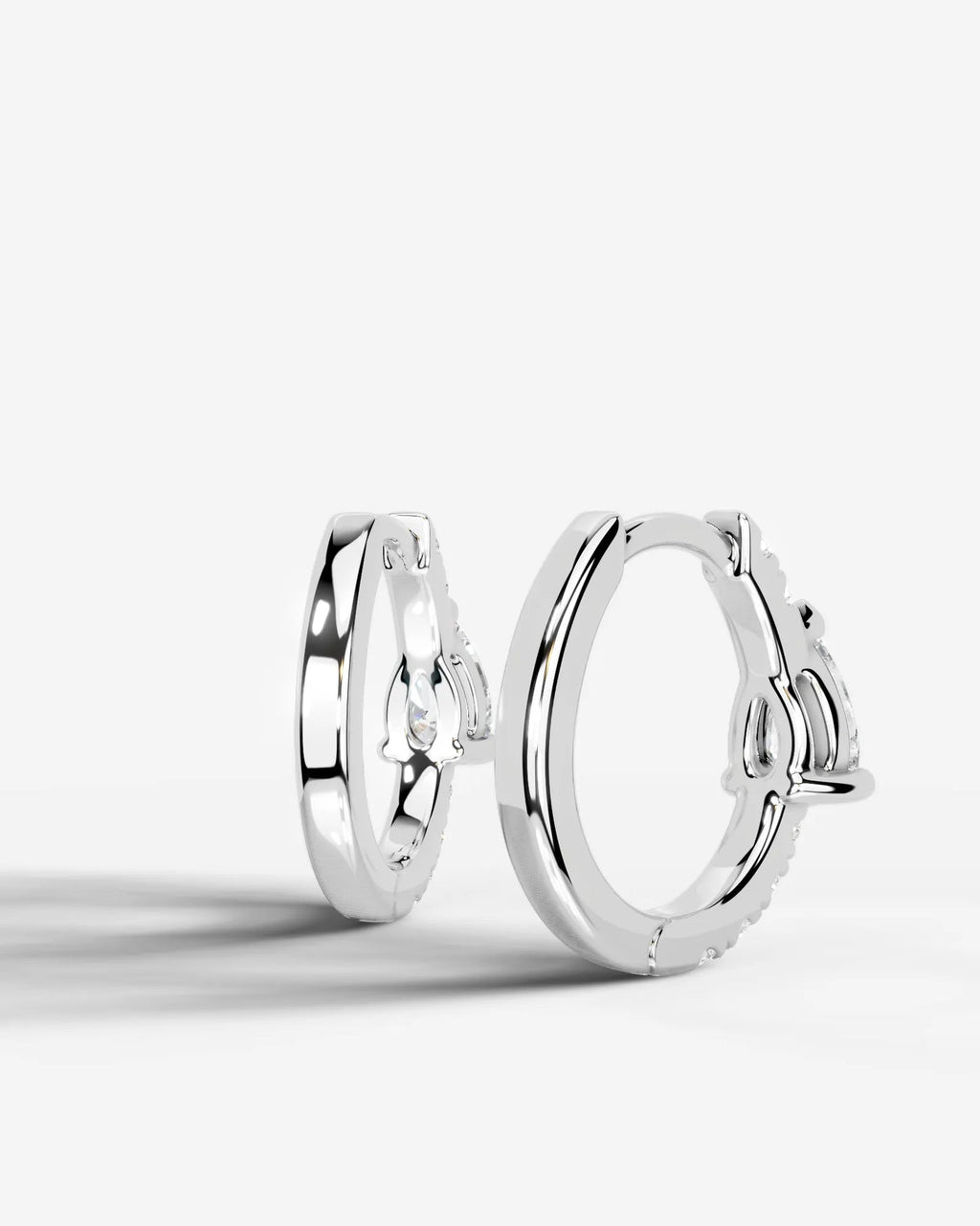 Lab Grown Diamond Pear Accent Hoop Earrings
