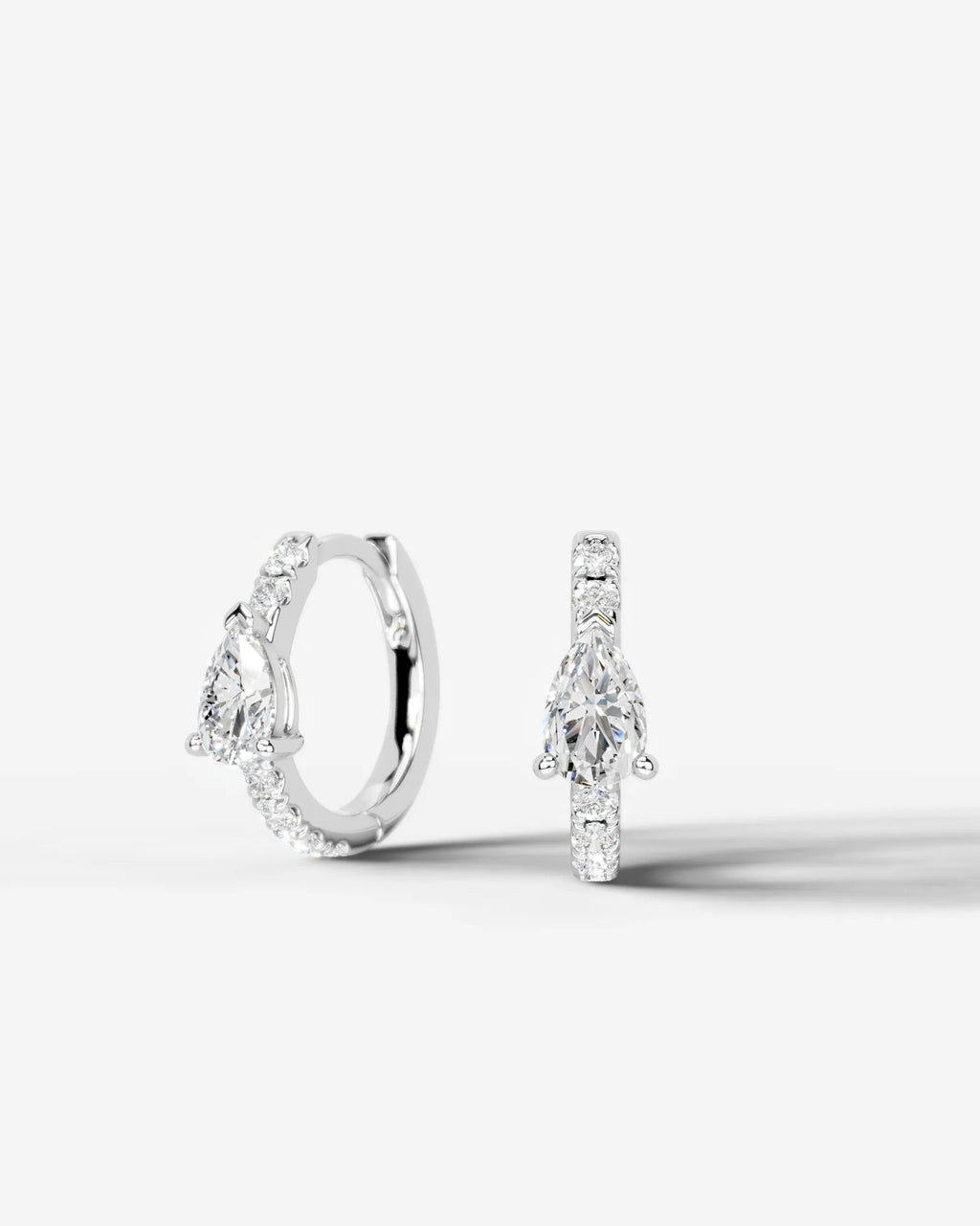 Lab Grown Diamond Pear Accent Hoop Earrings