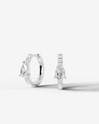 Lab Grown Diamond Pear Accent Hoop Earrings