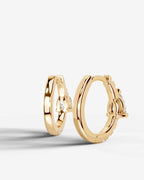Lab Grown Diamond Pear Accent Hoop Earrings