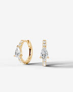 Lab Grown Diamond Pear Accent Hoop Earrings