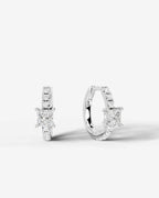 Lab Grown Diamond Princess Center Pavé Hoop Earrings
