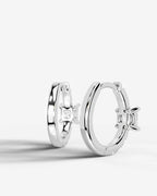 Lab Grown Diamond Princess Center Pavé Hoop Earrings