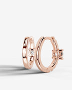 Lab Grown Diamond Round Center Pavé Hoop Earrings