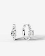 Lab Grown Diamond Round Center Pavé Hoop Earrings