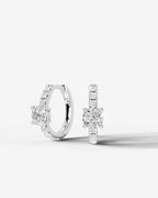 Lab Grown Diamond Round Center Pavé Hoop Earrings
