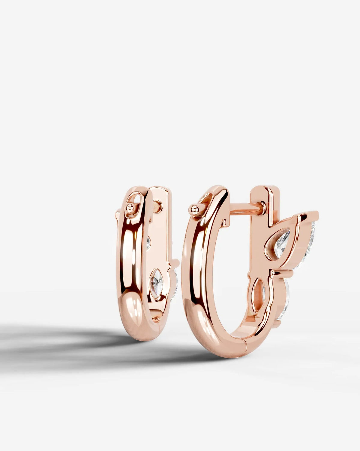 Lab Grown Diamond Dual Marquise Cluster Hoop Earrings