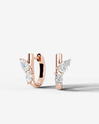 Lab Grown Diamond Dual Marquise Cluster Hoop Earrings
