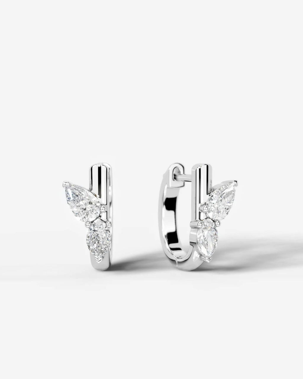 Lab Grown Diamond Dual Marquise Cluster Hoop Earrings