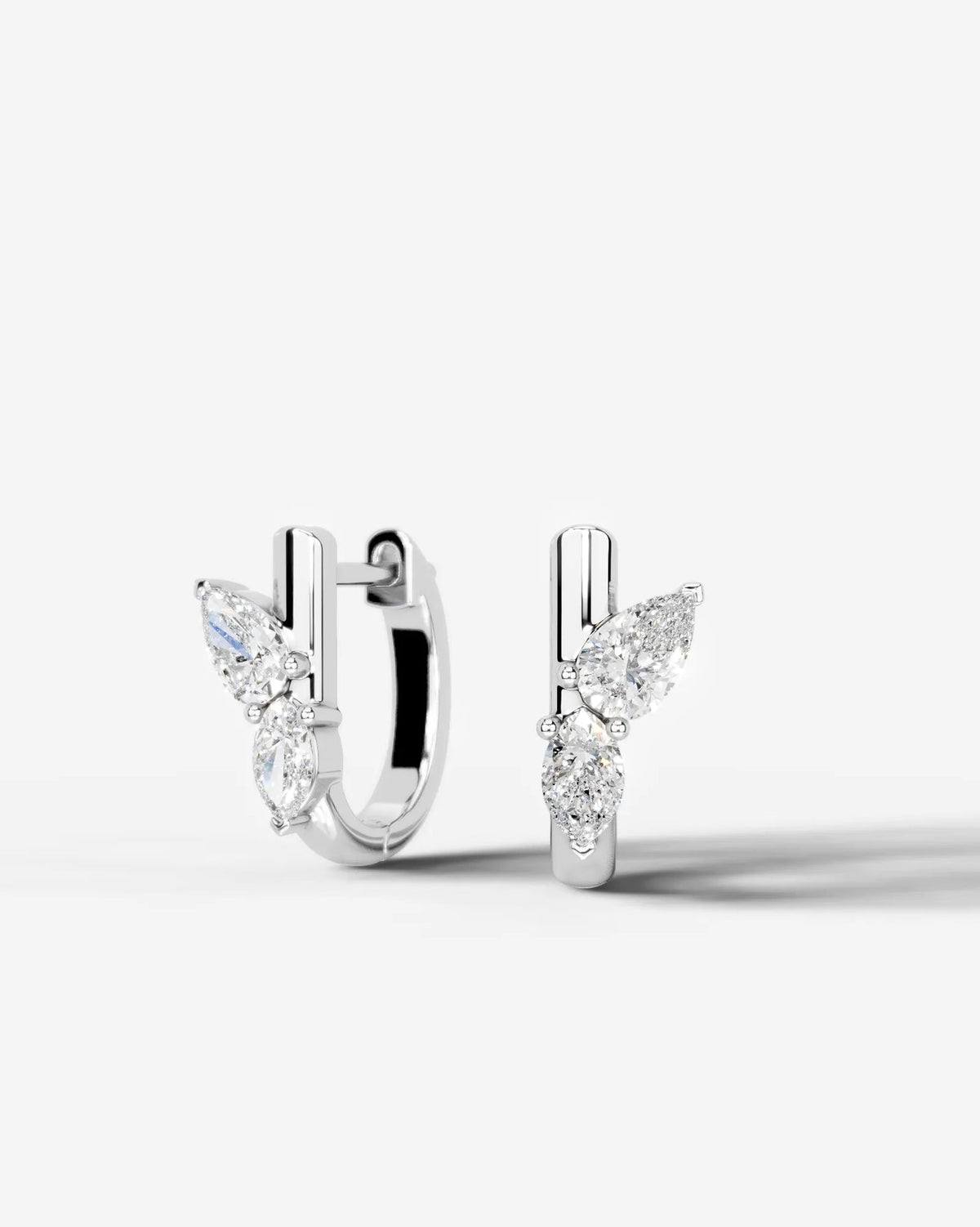 Lab Grown Diamond Dual Marquise Cluster Hoop Earrings