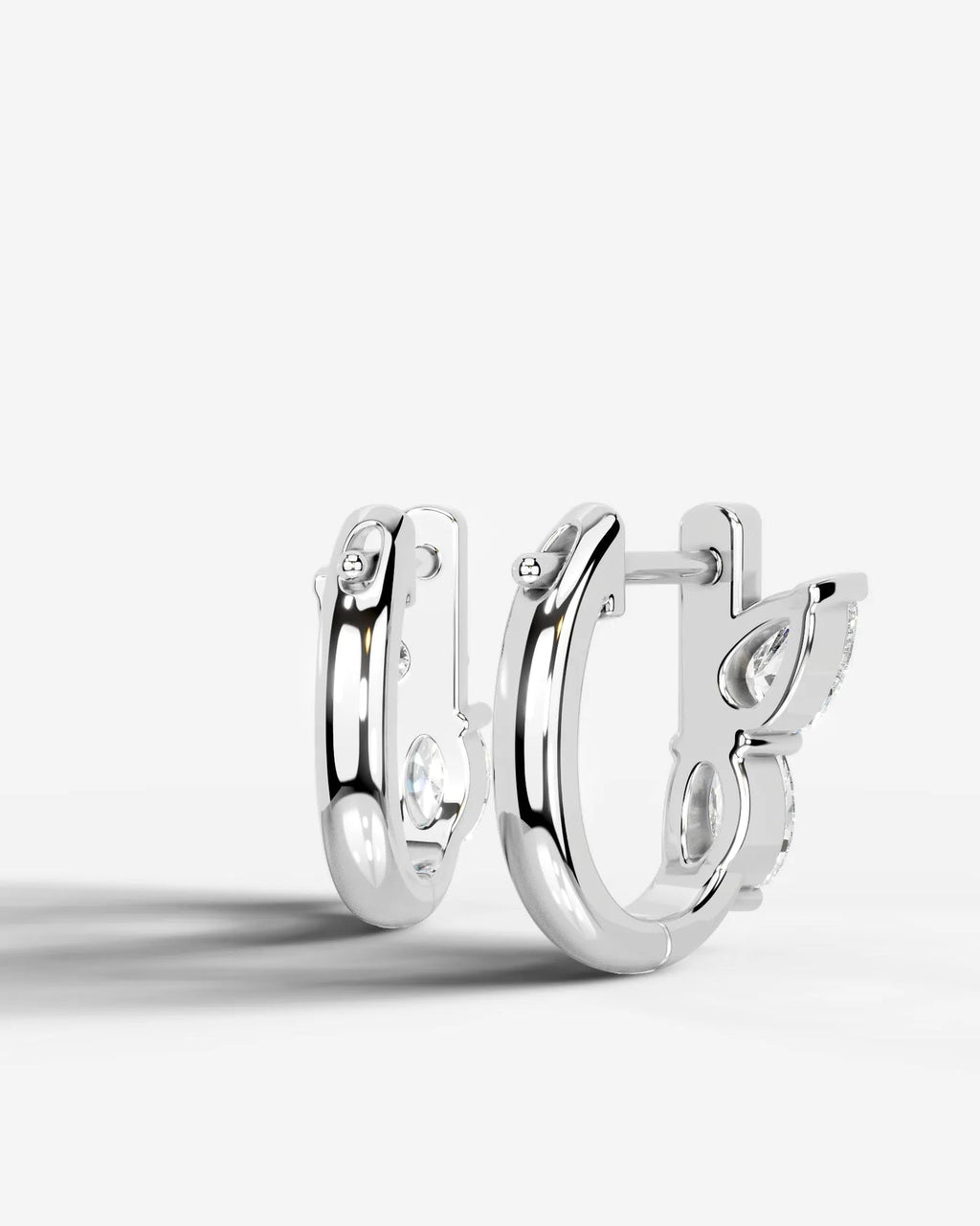 Lab Grown Diamond Oval Cluster Hoop Earrings