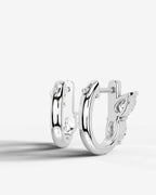 Lab Grown Diamond Oval Cluster Hoop Earrings