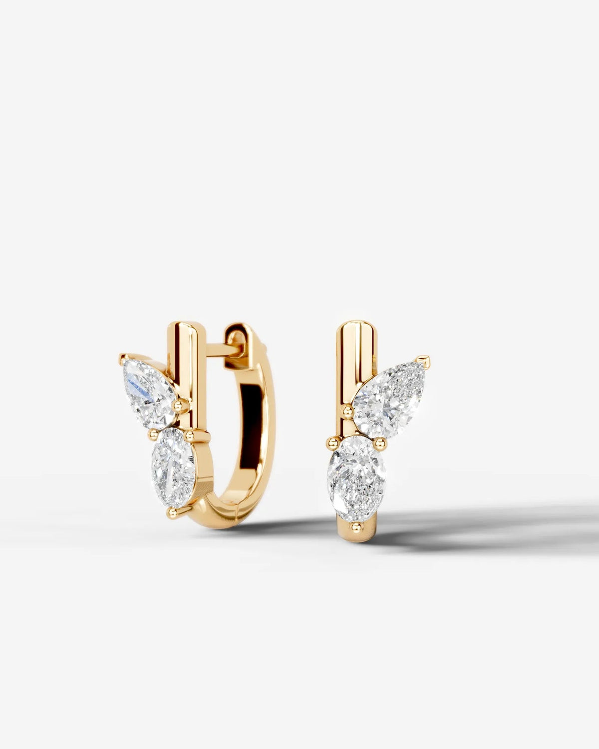 Lab Grown Diamond Oval Cluster Hoop Earrings