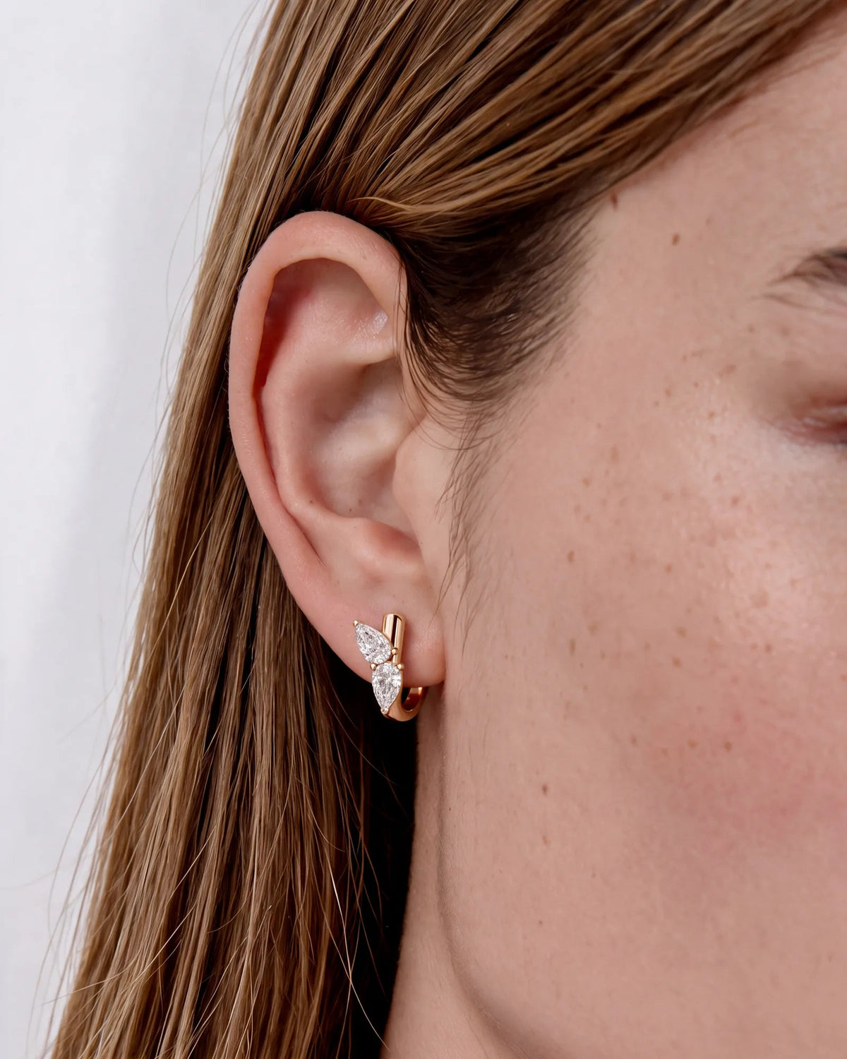 Lab Grown Diamond Butterfly Cluster Hoop Earrings