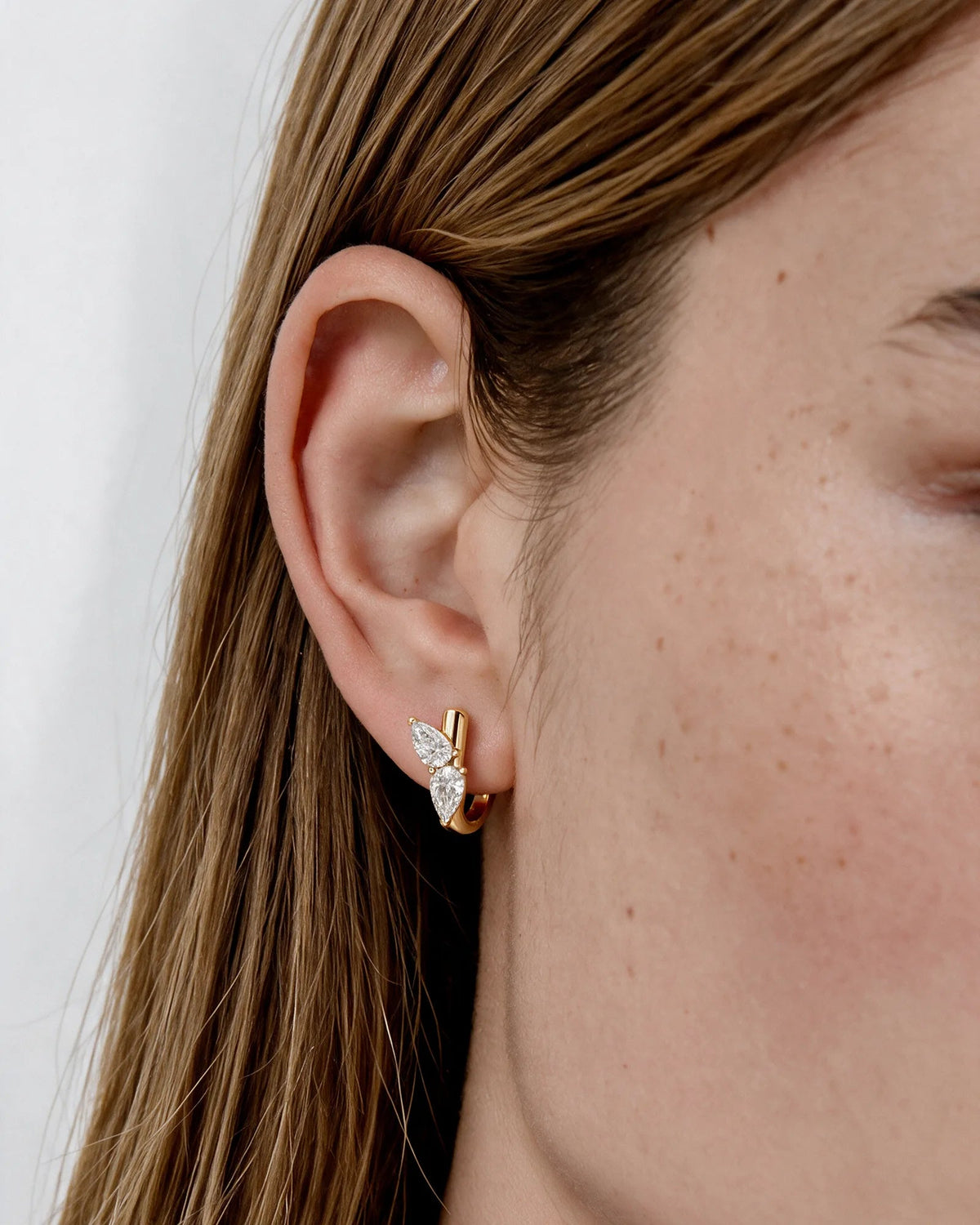 Lab Grown Diamond Butterfly Cluster Hoop Earrings