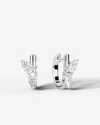 Lab Grown Diamond Butterfly Cluster Hoop Earrings