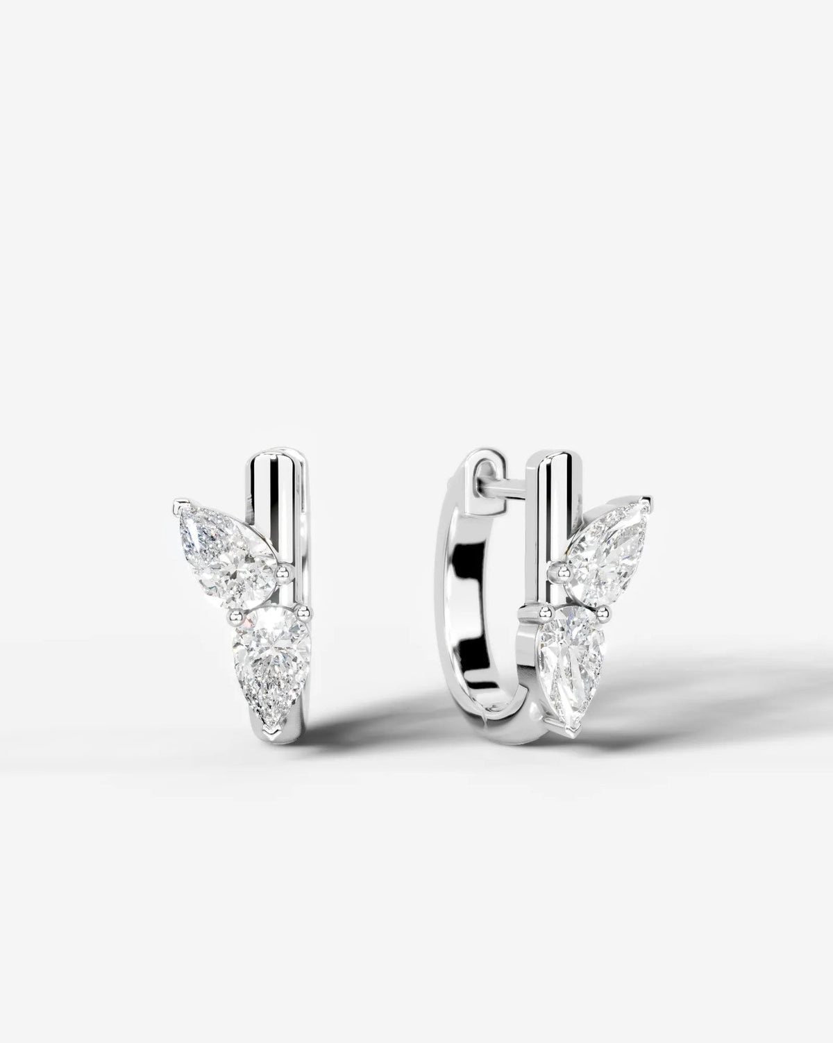Lab Grown Diamond Butterfly Cluster Hoop Earrings