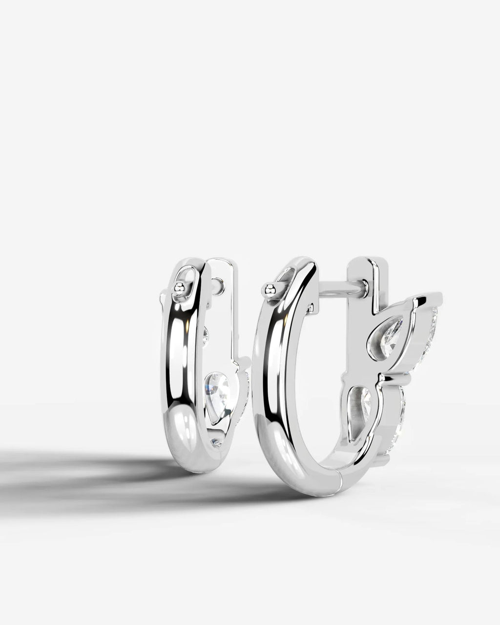 Lab Grown Diamond Butterfly Cluster Hoop Earrings