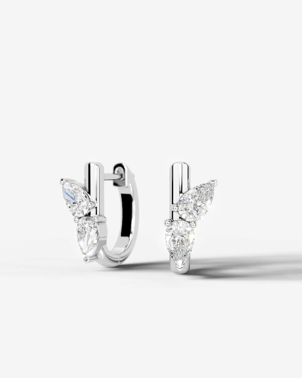 Lab Grown Diamond Butterfly Cluster Hoop Earrings