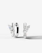 Lab Grown Diamond Butterfly Cluster Hoop Earrings