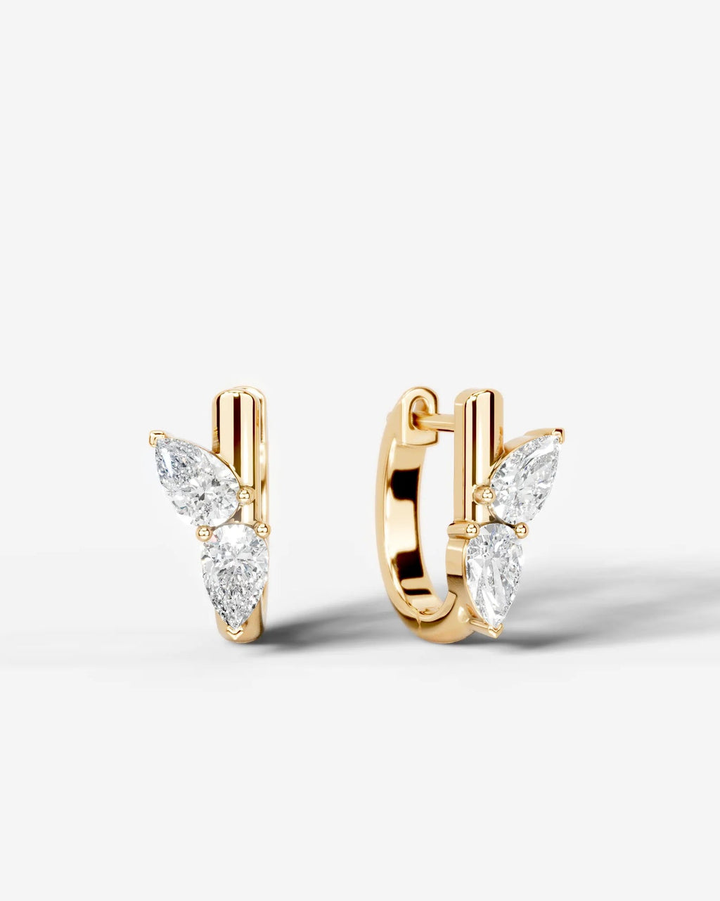 Lab Grown Diamond Butterfly Cluster Hoop Earrings