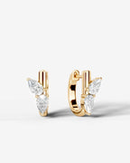 Lab Grown Diamond Butterfly Cluster Hoop Earrings