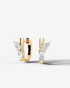 Lab Grown Diamond Butterfly Cluster Hoop Earrings