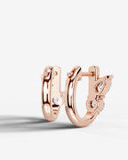 Lab Grown Diamond Round Cluster Hoop Earrings