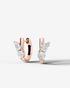 Lab Grown Diamond Round Cluster Hoop Earrings