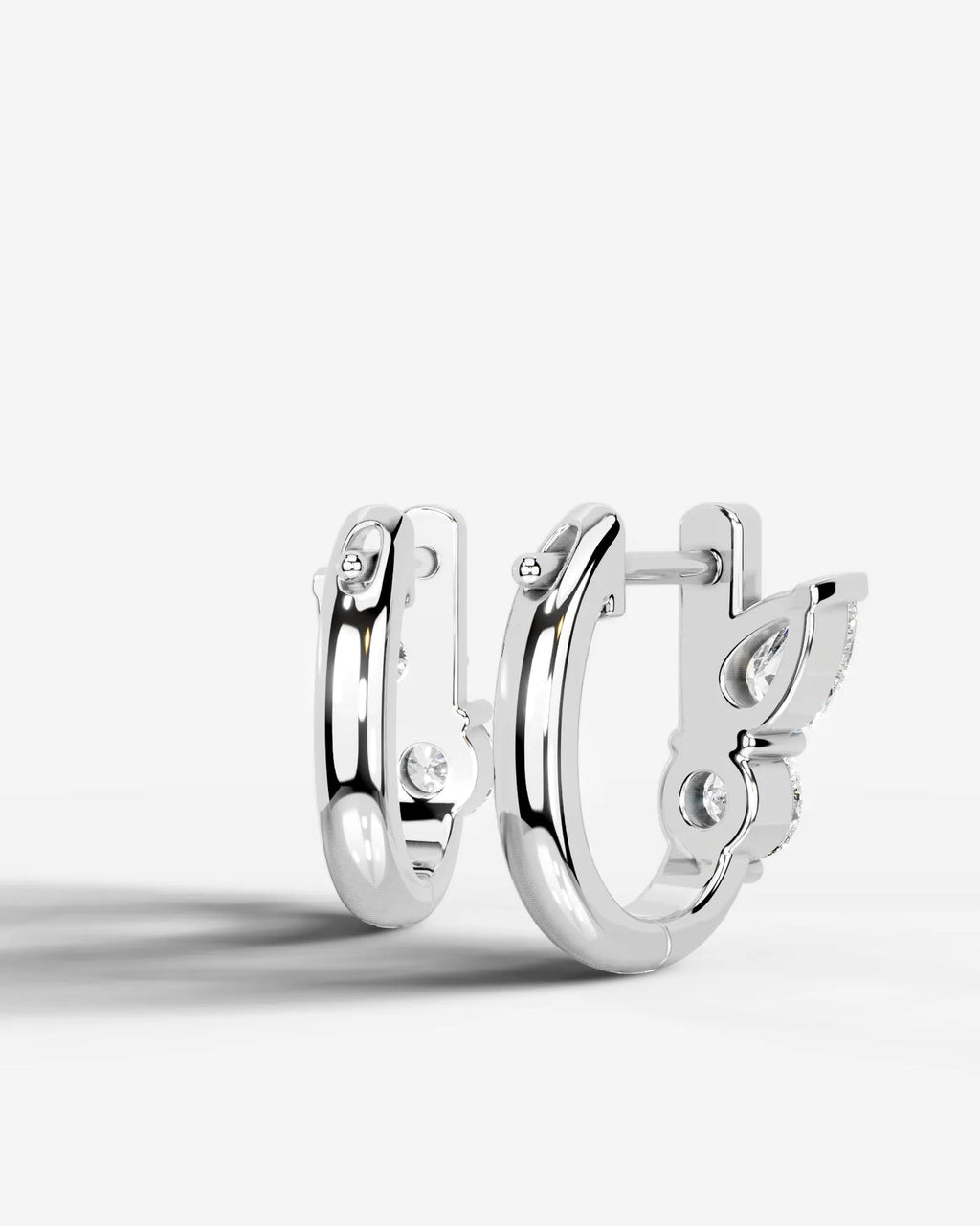 Lab Grown Diamond Round Cluster Hoop Earrings