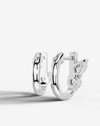 Lab Grown Diamond Round Cluster Hoop Earrings