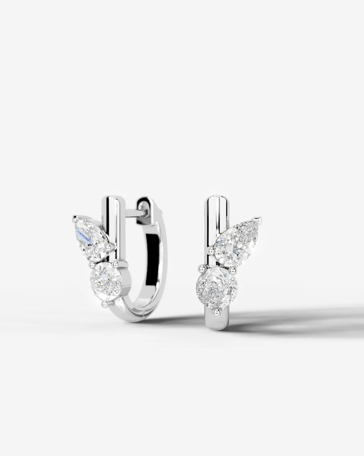 Lab Grown Diamond Round Cluster Hoop Earrings