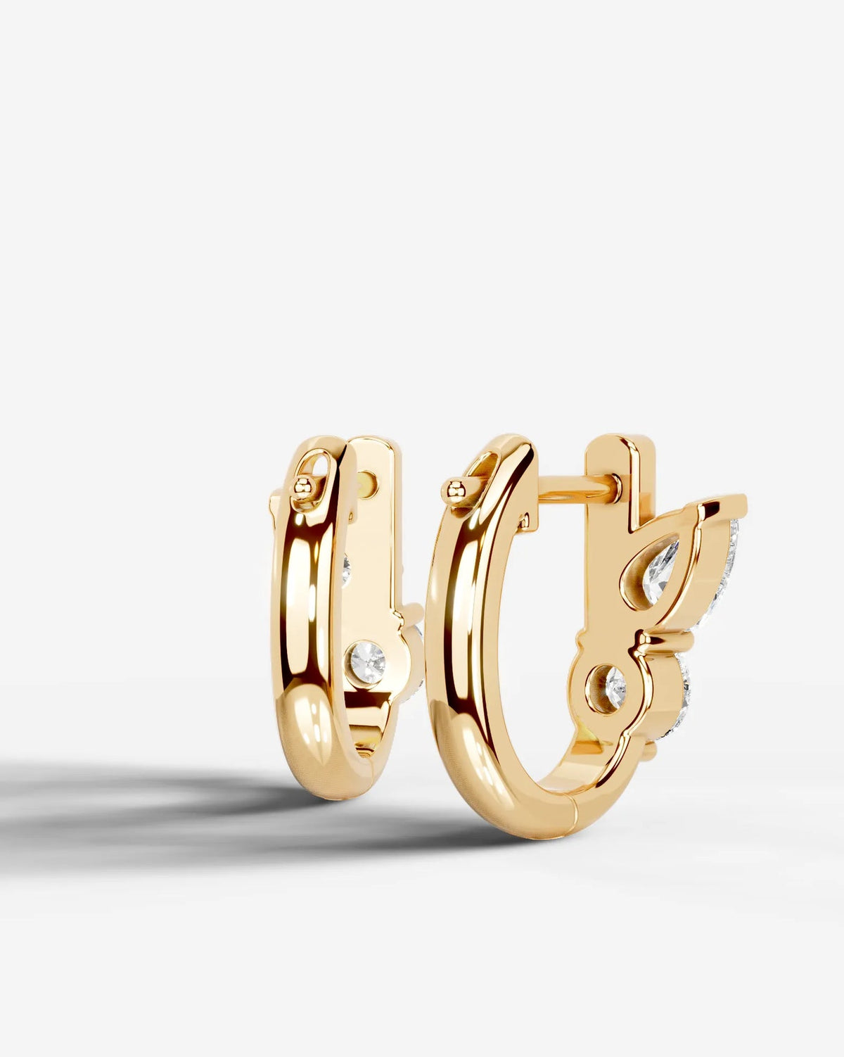 Lab Grown Diamond Round Cluster Hoop Earrings