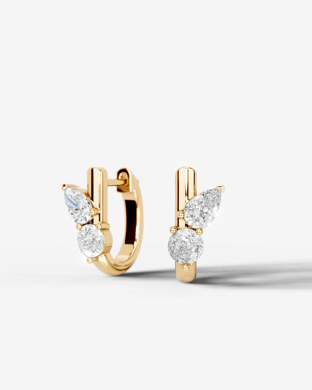Lab Grown Diamond Round Cluster Hoop Earrings